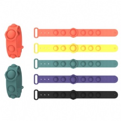 Silicone Stress Relief Toy, Push Pop Bubble Sensory Fidget Wristband, Fun Colorful Silicone Decompression Sports Bracelet