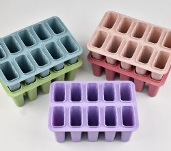 Food Grade Silicone Ice Cream Mold, 10-Cavity Popsicle Mould, Homemade Ice Pop & Ice Cube Tray for Kids