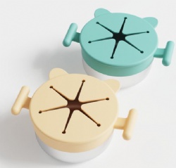 Silicone Snack Bowl Container with Lid, Spill-Proof Toddler Snack Cup, Detachable Stainless Steel Baby Snack Cup