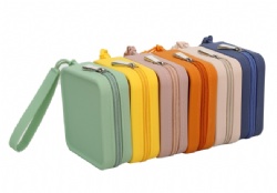 Square Silicone Makeup Organizer,Portable Travel Storage Pouch,Multifunctional Lipstick Bag,Travel Essential