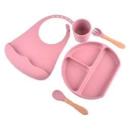 Baby Silicone Bib Set, Waterproof 3D Feeding Bibs for Babies, Soft Stoma Pocket & Eating Bib