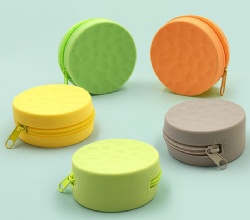 Simple Silicone Coin Purse Round Earphone Storage Bag Data Cable Coin Box Mini Wallet