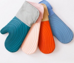 Heat Resistant Silicone Gloves, Oven Microwave Baking Kitchen Anti-Scald Gloves