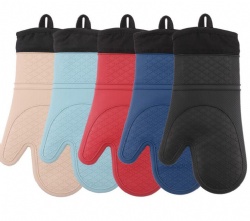 Heat Resistant Silicone Gloves, Oven Microwave Baking Kitchen Anti-Scald Gloves
