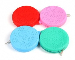 Portable Silicone Pencil Case with Zipper, Cosmetic Storage Bag, Stationery Pouch