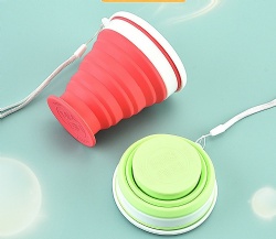 Collapsible Silicone Water Cup, Portable for Travel, Outdoor Camping & Sports, Foldable Coffee Cup & To-Go Mug