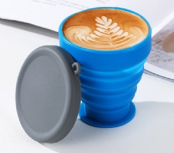 Collapsible Silicone Water Cup, Portable for Travel, Outdoor Camping & Sports, Foldable Coffee Cup & To-Go Mug
