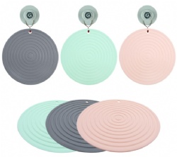 Silicone Heat Resistant Mat Round Ripple Texture Trivet, Non-Slip Anti-Scald Table Mat for Pots, Bowls, Dishes