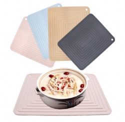 Food Grade Silicone Heat Resistant Mat, Large Square Placemat, Nordic Color Table Mat, Tableware & Coaster, High Temperature Resistant