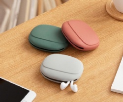 Silicone Cable Storage Bag, Headphone & Charger Cable Organizer Box, Portable Travel Storage Pouch