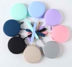 Silicone Cosmetic Bag, Headphone Case, Card Holder, Wallet, Data Cable & Power Bank Storage Pouch