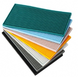 Waterproof Bar Mat, Non-Slip Rubber Mat, Heat Resistant Tea & Cup Drain Mat for Bar & Kitchen