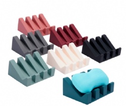 Silicone Self-Draining Soap Dish, Angled Soap Holder, Silicone Soap Tray, Bathroom Draining Storage Rack