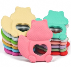 Food Grade Baby Silicone Teether, Cartoon Baby Chew Toy, Infant Teething Stick for Anti-Sucking & Training