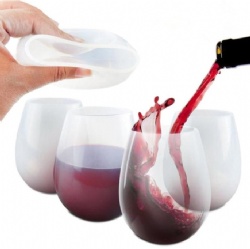 Food Grade Silicone Wine Glass, Eco-Friendly Red Wine Cup, Anti-Slip & Shatterproof Silicone Wine Tumbler