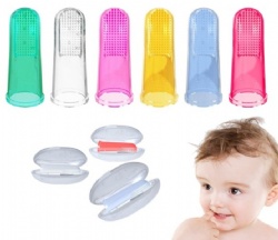 Baby Finger Toothbrush, Silicone Thumb Gum Massager, Food Grade Silicone Tongue Cleaner