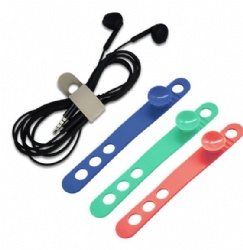 Silicone Cable Ties with Suction Cup, Charging Cable Organizer Straps, Desktop & Wall Mount Cord Management Holder