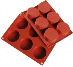 6-Cavity Small Cylinder DIY Cookie Molds, Pastry Molds for Tiramisu, Cake & Chocolate Molds