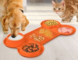 Silicone Pet Licking Mat, Dog Slow Feeding Pad with Suction Cups, Anti-Swallowing Pet Feeding Mat
