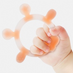 Baby Food-Grade Silicone Teether, Elephant Soothing Teething Toy for Infants & Toddlers