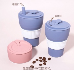 Retractable Portable Water Cup, Foldable Silicone Coffee Cup, Mold Opening & Custom Logo Available