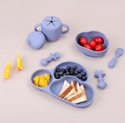 Silicone Spoon & Fork Set, Baby Soft Feeding Spoon, Plate, Cup & Bowl Kit, Custom Silicone Mother & Baby Products