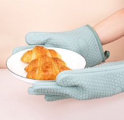 Long Thick Heat Resistant Silicone Gloves, Kitchen Oven Mitts, Non-Slip Baking Gloves for Microwave & Oven