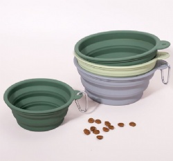 Portable Foldable Pet Bowl, Outdoor Silicone Feeding Basin for Dogs & Cats, Pet Feeder Bowl