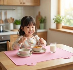 Food Grade Silicone Placemat for Kids, Anti-Stain Waterproof Table Mat, Heat Resistant Dining Pad