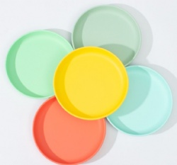 Silicone Round Plate with Suction Cup, Baby Toddler Non-Slip Feeding Tray, Anti-Slip Dining Dish