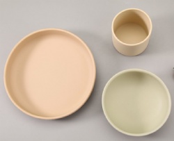 Silicone Baby Feeding Set, Toddler Plate + Suction Bowl + Cup Tableware Combo, Kids Dinnerware Set