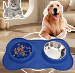 Detachable Silicone Cat Bowl Set with Stand, Pet Food & Water Feeder for Cats & Small to Medium Dogs, Non-Slip Pet Bowl
