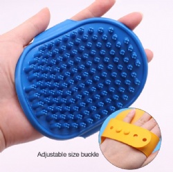 Plum Blossom Silicone Pet Bath Brush, Short Hair Dog Scrubber Glove, Cat Massage & Bathing Brush
