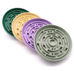 Silicone Slow Feeder Dog Bowl, Anti-Choke Pet Feeding Bowl with Suction Cup, Non-Slip Anti-Tip Round Licking & Food Bowl for Dogs