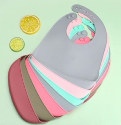 Silicone Baby Bib, Waterproof & Washable Feeding Bib for Infants & Toddlers