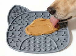 Pet Lick Mat Slow Feeder Bowl, Dog & Cat Silicone Feeding Bowl, Puppy Chew Toy