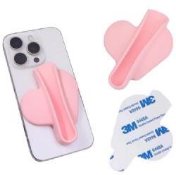 Heart Shape Phone Back Adhesive Lipstick Holder, Portable Lip Gloss Clip with Phone Stand Function