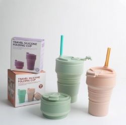 Foldable Silicone Water Cup 500ML, Portable Outdoor Travel Coffee Mug, Retractable Collapsible Mouthwash Cup
