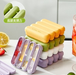 Thickened Food Grade Silicone Strip Ice Tray, Easy Release Rectangle Ice Brick Mold for Home Drinks