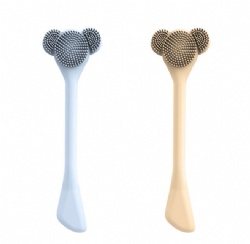 Dual-Head Silicone Facial Mask Brush, Facial Cleansing Massage Brush for Deep Cleansing, Blackhead Removal and Mud Mask Application