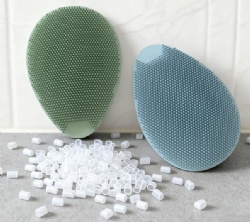 Baby Silicone Shampoo Brush, Massage Brush for Removing Cradle Cap, Toddler Bath Scrubber, Soft Bristle Baby Bath Brush